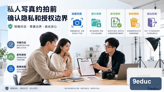 私人写真约拍要求签保密协议就安全吗?拍摄前核对这些边界 私人写真约拍前核对拍摄范围、原片保管、发布授权和退出机制